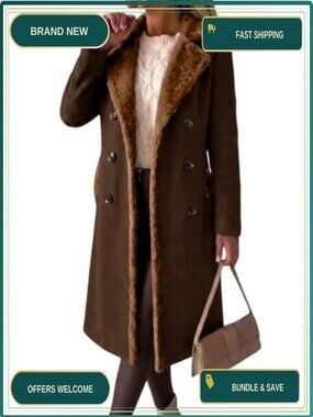 Wool Peacoat Double Breasted Notch Collar Long Winter Coat